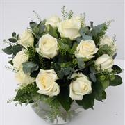 Dozen White Roses